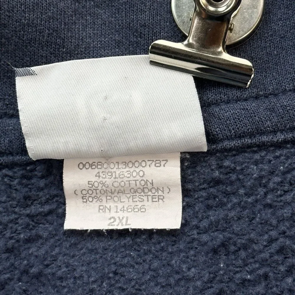 Vintage Lee Heavyweight Sweater Mens 2XL Blue 1/4 Zip Pullover Microsoft